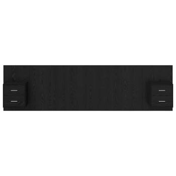 Kopfteil mit Schrank 3 Stk. Schwarz Eichen-Optik Holzwerkstoff
