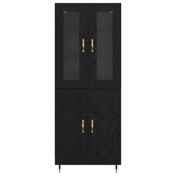 Highboard 2 pcs Schwarz Eichen-Optik 69,5 x 34 x 180 cm