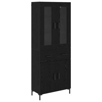 Highboard 2 pcs Schwarz Eichen-Optik 69,5 x 34 x 180 cm