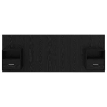 Kopfteil mit Schrank 3 pcs Schwarz Eichen-Optik Holzwerkstoff