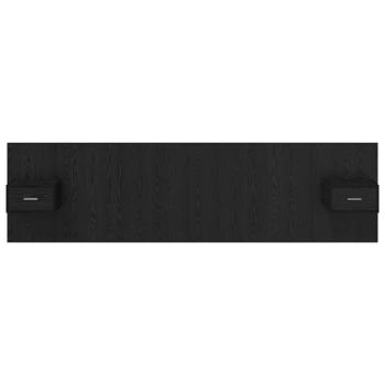 Kopfteil mit Schrank 3 Stk. Schwarz Eichen-Optik Holzwerkstoff