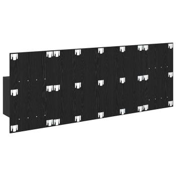 Kopfteil mit Schrank 3 pcs Schwarz Eichen-Optik Holzwerkstoff