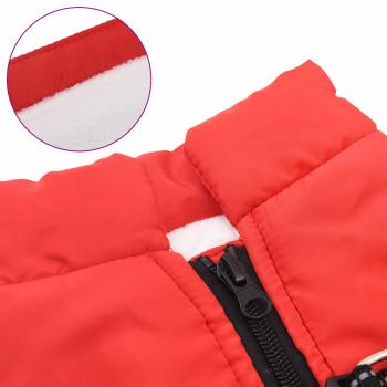Hundemantel mit Geschirr Rot S Fleece und Polyester