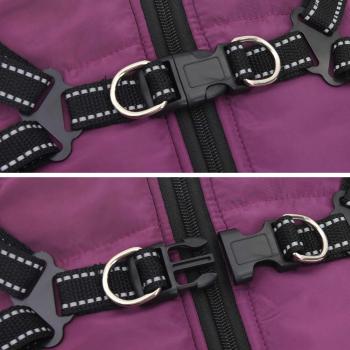Hundemantel mit Geschirr Lila S Fleece und Polyester