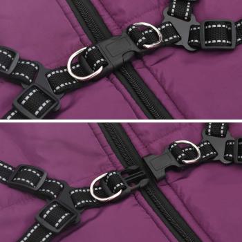 Hundemantel mit Geschirr Lila 3XL Fleece und Polyester