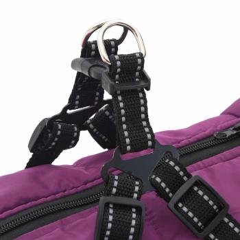 ARDEBO.de - Hundemantel mit Geschirr Lila 4XL Fleece und Polyester