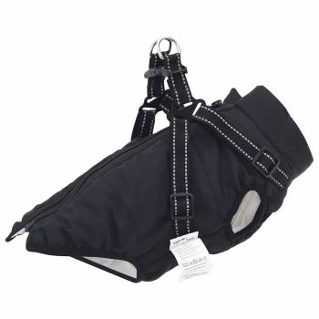 ARDEBO.de - Hundemantel mit Geschirr Schwarz L Fleece und Polyester