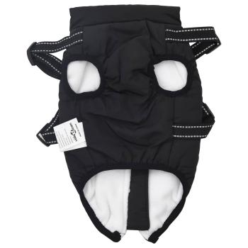 Hundemantel mit Geschirr Schwarz XL Fleece und Polyester