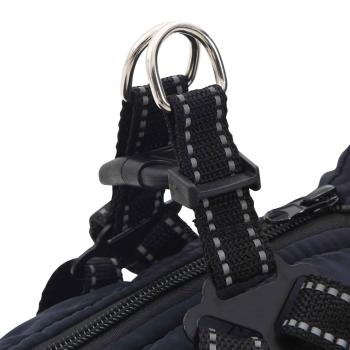 Hundemantel mit Geschirr Marineblau S Fleece und Polyester