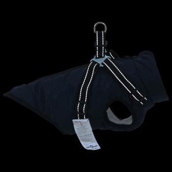 Hundemantel mit Geschirr Marineblau M Fleece und Polyester