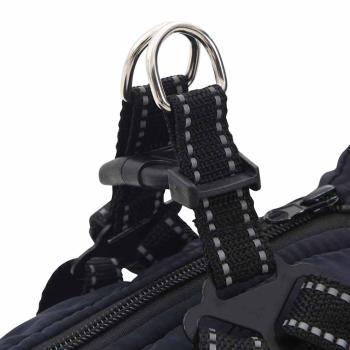 Hundemantel mit Geschirr Marineblau L Fleece und Polyester