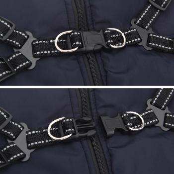 Hundemantel mit Geschirr Marineblau 3XL Fleece und Polyester