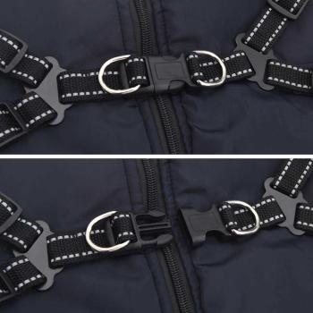 Hundemantel mit Geschirr Marineblau 6XL Fleece und Polyester