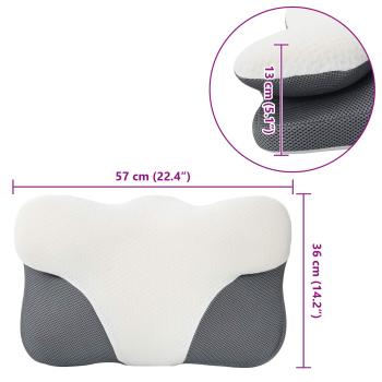 Kopfkissen mit Kissen Weiß 59 x 38 x 14 cm Polyester