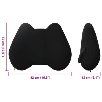 Rückenkissen Schwarz Viscoschaum 40 x 32 x 13 cm