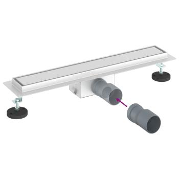 Duschabfluss mit Glasabdeckung Silber 50 cm Edelstahl 304