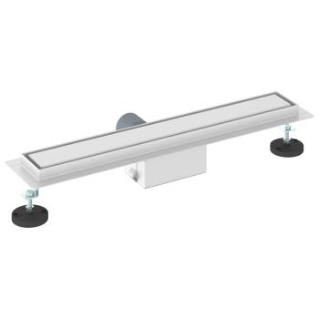 Duschabfluss mit Glasabdeckung Silber 50 cm Edelstahl 304