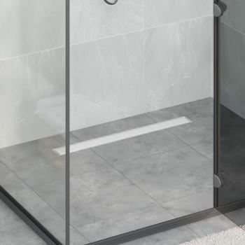 ARDEBO.de - Duschabfluss mit Glasabdeckung Silber 70 cm Edelstahl 304