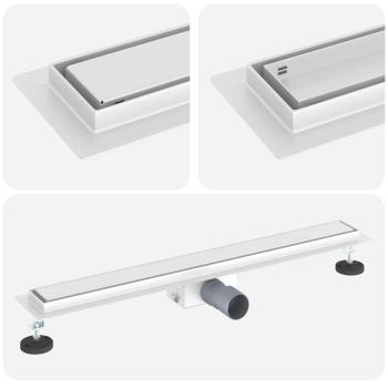 Duschabfluss mit Glasabdeckung Silber 70 cm Edelstahl 304