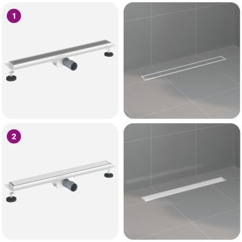2 in 1 Duschabfluss Silber 70 cm Edelstahl 304