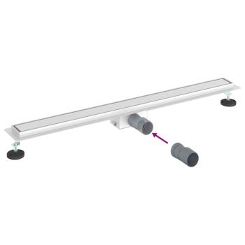 Duschabfluss mit Glasabdeckung Silber 90 cm Edelstahl 304