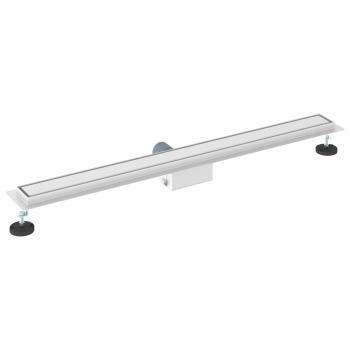 Duschabfluss mit Glasabdeckung Silber 90 cm Edelstahl 304