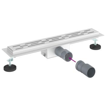 Duschabfluss mit Liniendesign Silber 50 cm Edelstahl 304