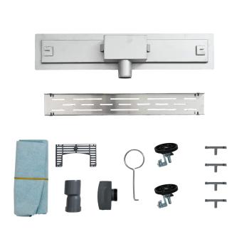 Duschabfluss mit Glasabdeckung Silber 50 cm Edelstahl 304