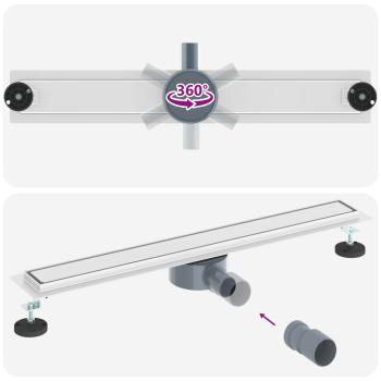 Duschablauf 2-in-1 mit 360° Siphon Silber 70 cm Edelstahl 304