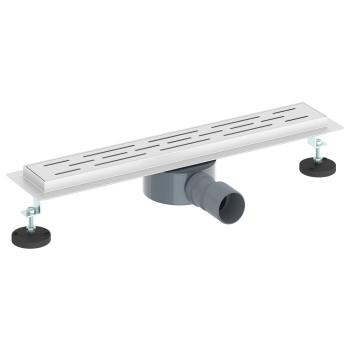 362 Grad Duschabfluss mit Linien-Design Silber 50 cm