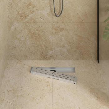 362 Grad Duschabfluss mit Linien-Design Silber 50 cm