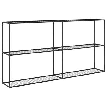 3-stöckiger Pflanzenständer Schwarz 200 x 32 x 104 cm Stahl