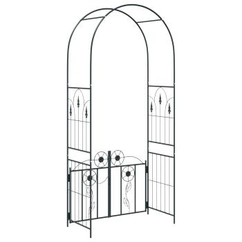 Gartenbogen Uni Schwarz 102 x 50 x 218 cm