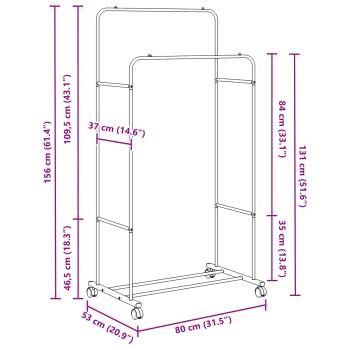 Kleiderständer Uni Schwarz