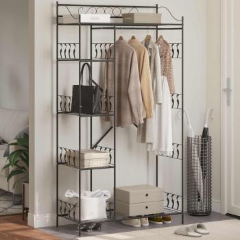 Offener Kleiderschrank Schwarz 100 x 43 x 188 cm Stahl