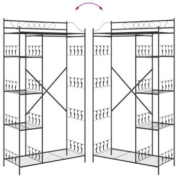 Offener Kleiderschrank Schwarz 100 x 43 x 188 cm Stahl