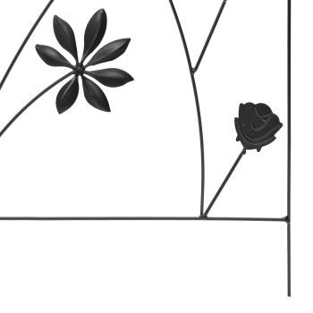Gartenzaun 3 pcs Schwarz 112 x 40 cm Stahl