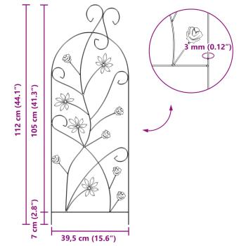 Gartenzaun Spalier 3 pcs Grün 112 x 40 cm Stahl