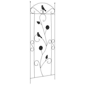 Gartenzaun Spalier 3 pcs Schwarz 112 x 40 cm Stahl