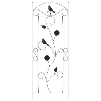 Gartenzaun Spalier 3 pcs Schwarz 112 x 40 cm Stahl