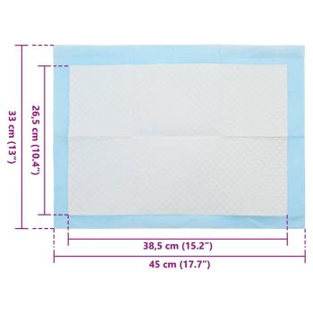ARDEBO.de - Vliesstoff Haustier Trainingspad 50 pcs Blau und Weiß
