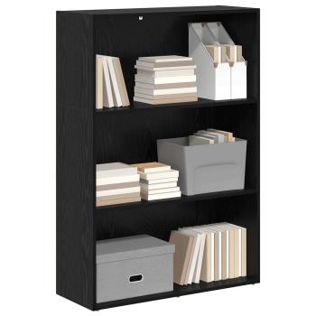 Bücherregal Schwarz Eichen-Optik 60 x 30 x 76.5 cm