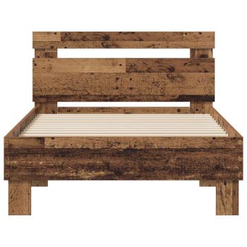 Bettrahmen mit Kopfteil Altholz 75 x 190 cm Holzwerkstoff