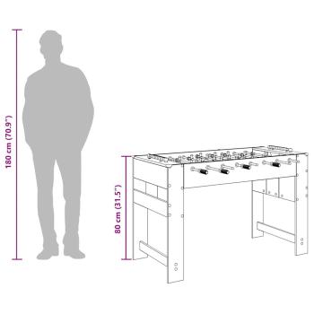 Tischfußballtisch Weiß 125 x 60,5 x 80 cm Holzwerkstoff