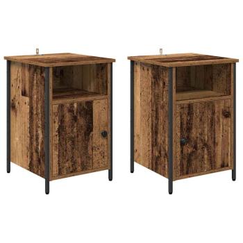 Nachttisch 2 pcs Altholz 40 x 42 x 60 cm Holzwerkstoff
