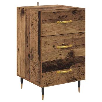 Nachttisch mit Schubladen Altholz 40 x 40 x 66 cm Holzwerkstoff