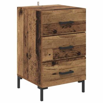 Nachttisch mit Schubladen Altholz 40 x 40 x 66 cm Holzwerkstoff