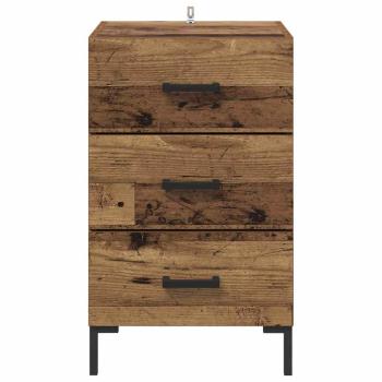 Nachttisch mit Schubladen Altholz 40 x 40 x 66 cm Holzwerkstoff