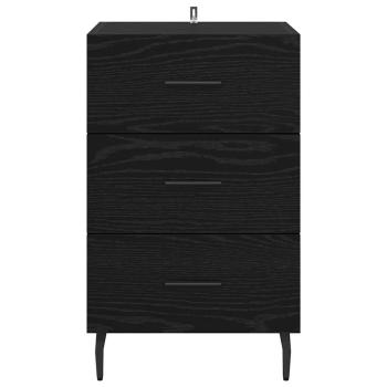 Nachttisch Schwarz Eichen-Optik 40 x 40 x 66 cm Holzwerkstoff