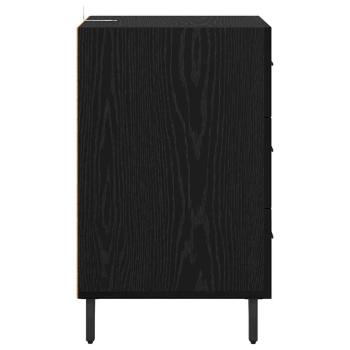Nachttisch Schwarz Eichen-Optik 40 x 40 x 66 cm Holzwerkstoff